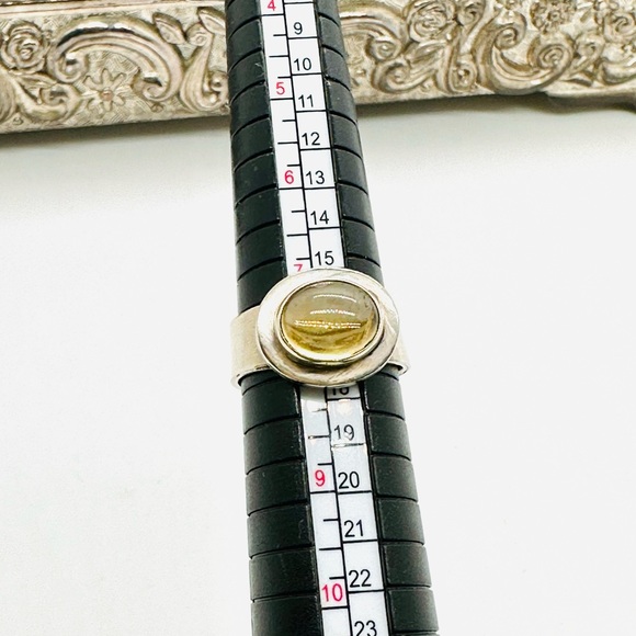 🔥 Vintage Modernist Citrine Silver Ring - Picture 5 of 17
